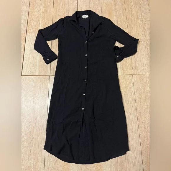 Millie Resort Black Linen Maxi Dress Coverup - Picture 1 of 7